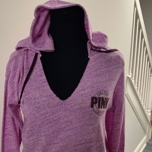 Pink Victoria Secret light sweater with hoodie!